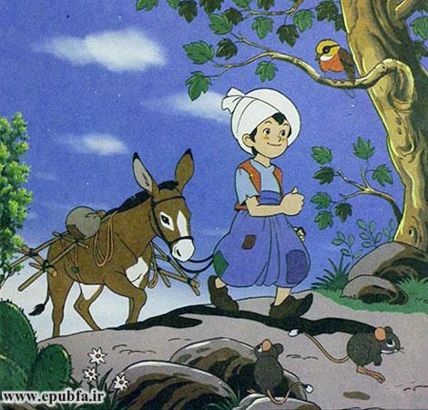 هرروز صبح، علیبابا مقداری نان برمیداشت، الاغش را همراه میکرد و از شهر بیرون میرفت